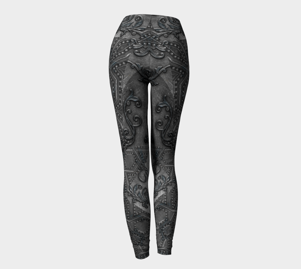 Warrior Armour Silver Metal Print Leggings