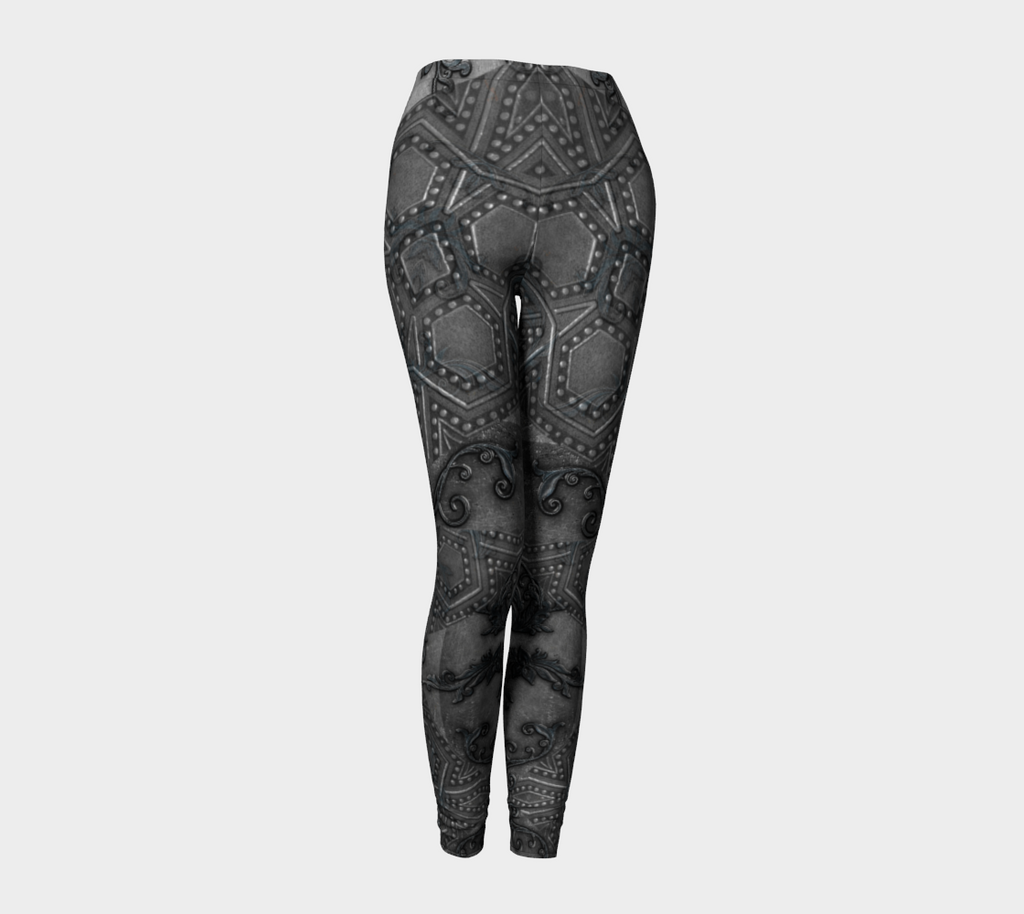 Warrior Armour Silver Metal Print Leggings