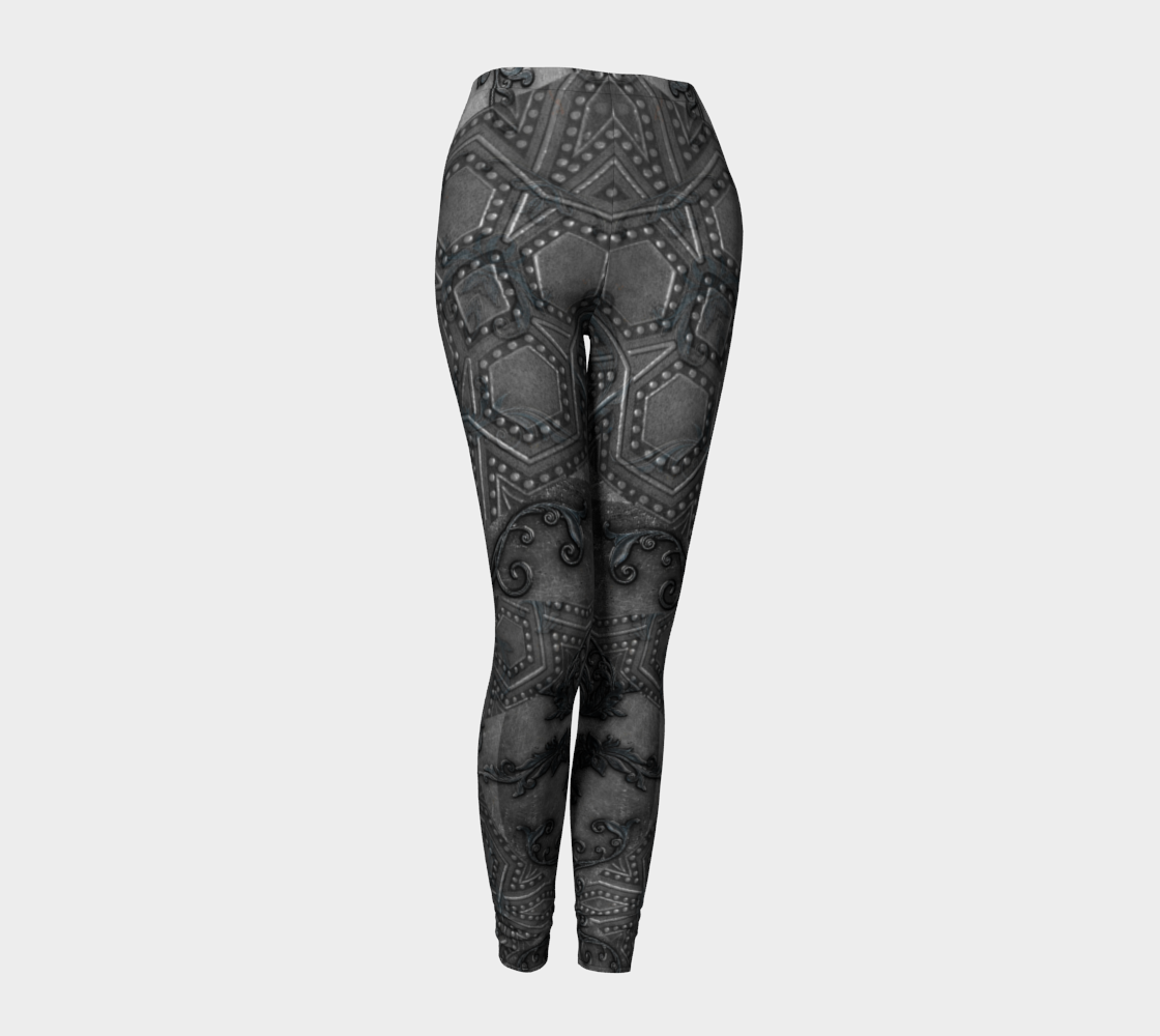 Warrior Armour Silver Metal Print Leggings