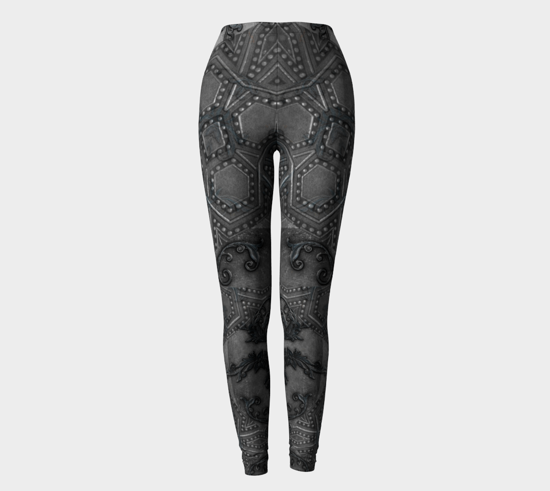 Warrior Armour Silver Metal Print Leggings