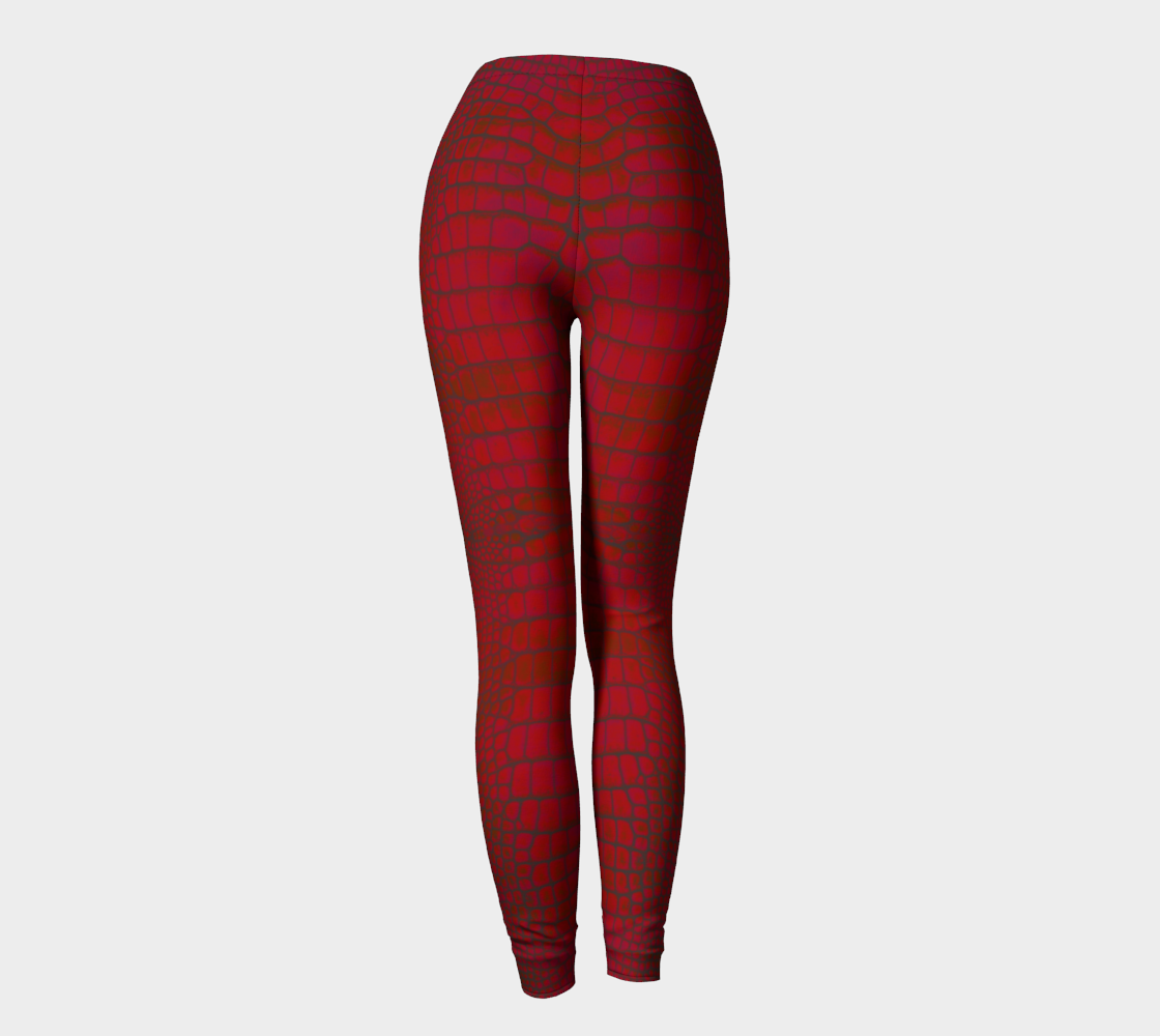 Red Dragon Crocodile Lizard Scales Leggings