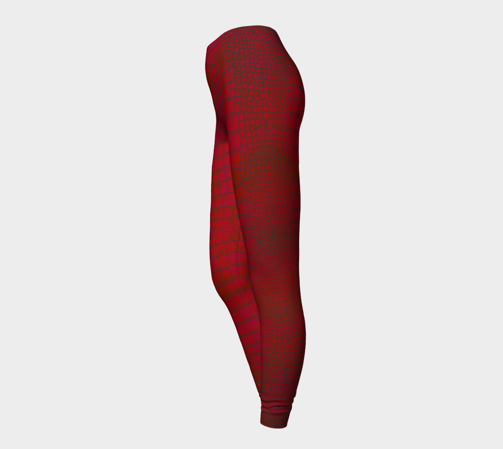 Red Dragon Crocodile Lizard Scales Leggings