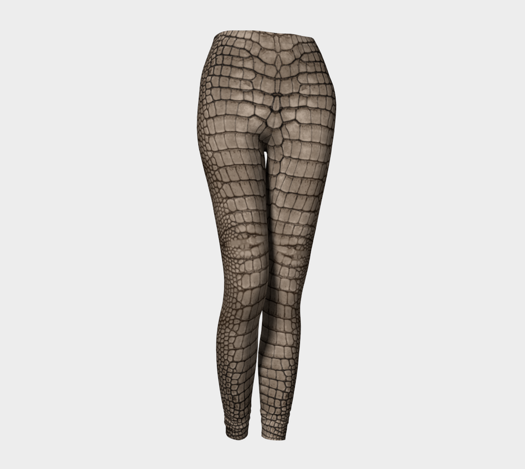 Tan Dragon Crocodile Lizard Scales Leggings