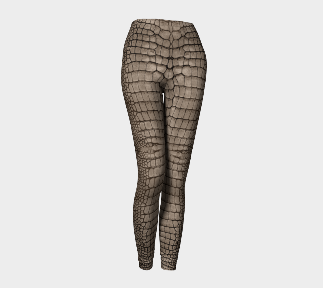 Tan Dragon Crocodile Lizard Scales Leggings