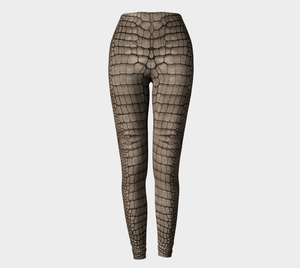 Tan Dragon Crocodile Lizard Scales Leggings