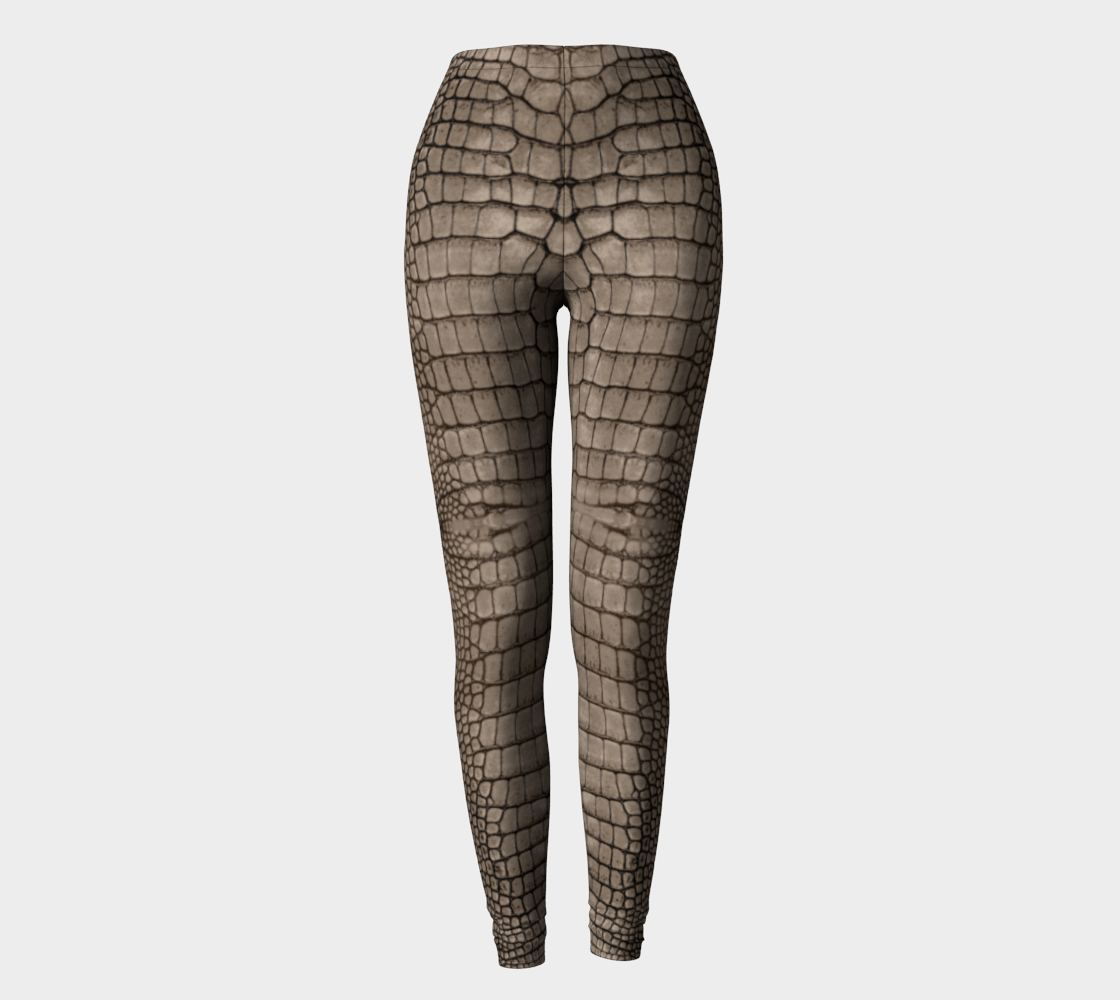 Tan Dragon Crocodile Lizard Scales Leggings