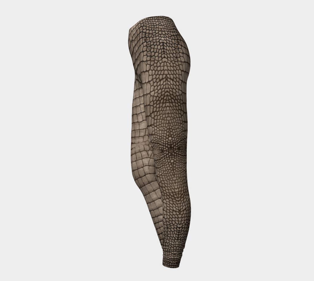 Tan Dragon Crocodile Lizard Scales Leggings