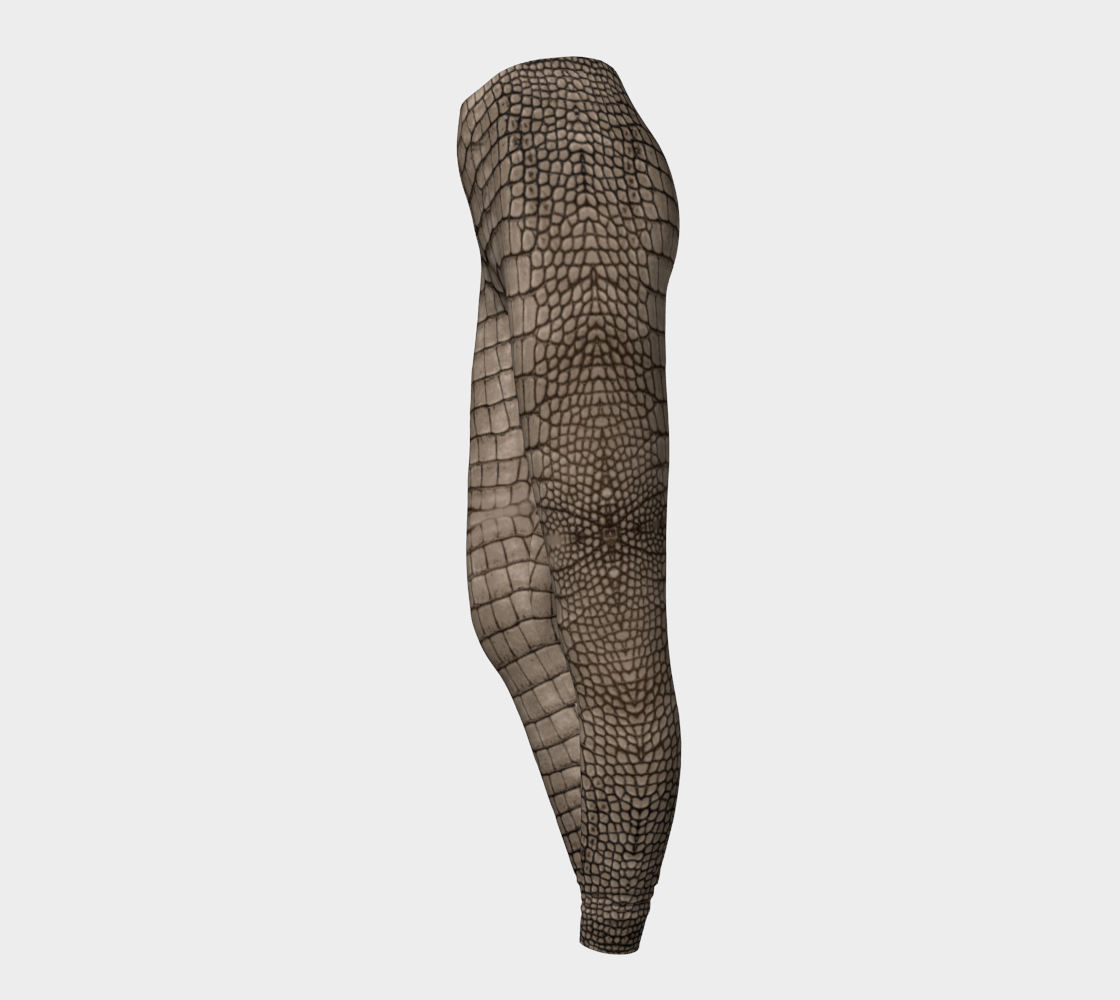 Tan Dragon Crocodile Lizard Scales Leggings