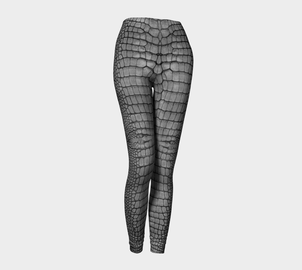 Grey Dragon Crocodile Lizard Scales Leggings