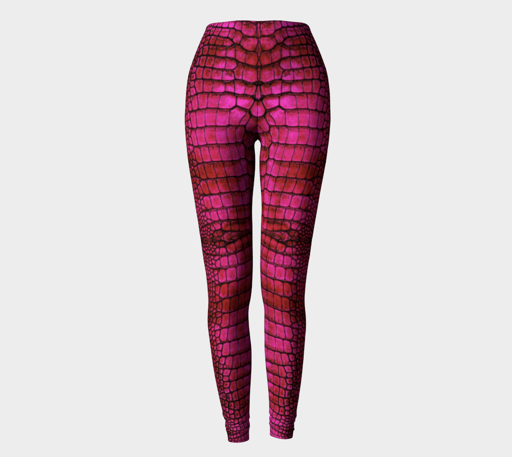 Fushia Dragon Crocodile Lizard Scales Leggings