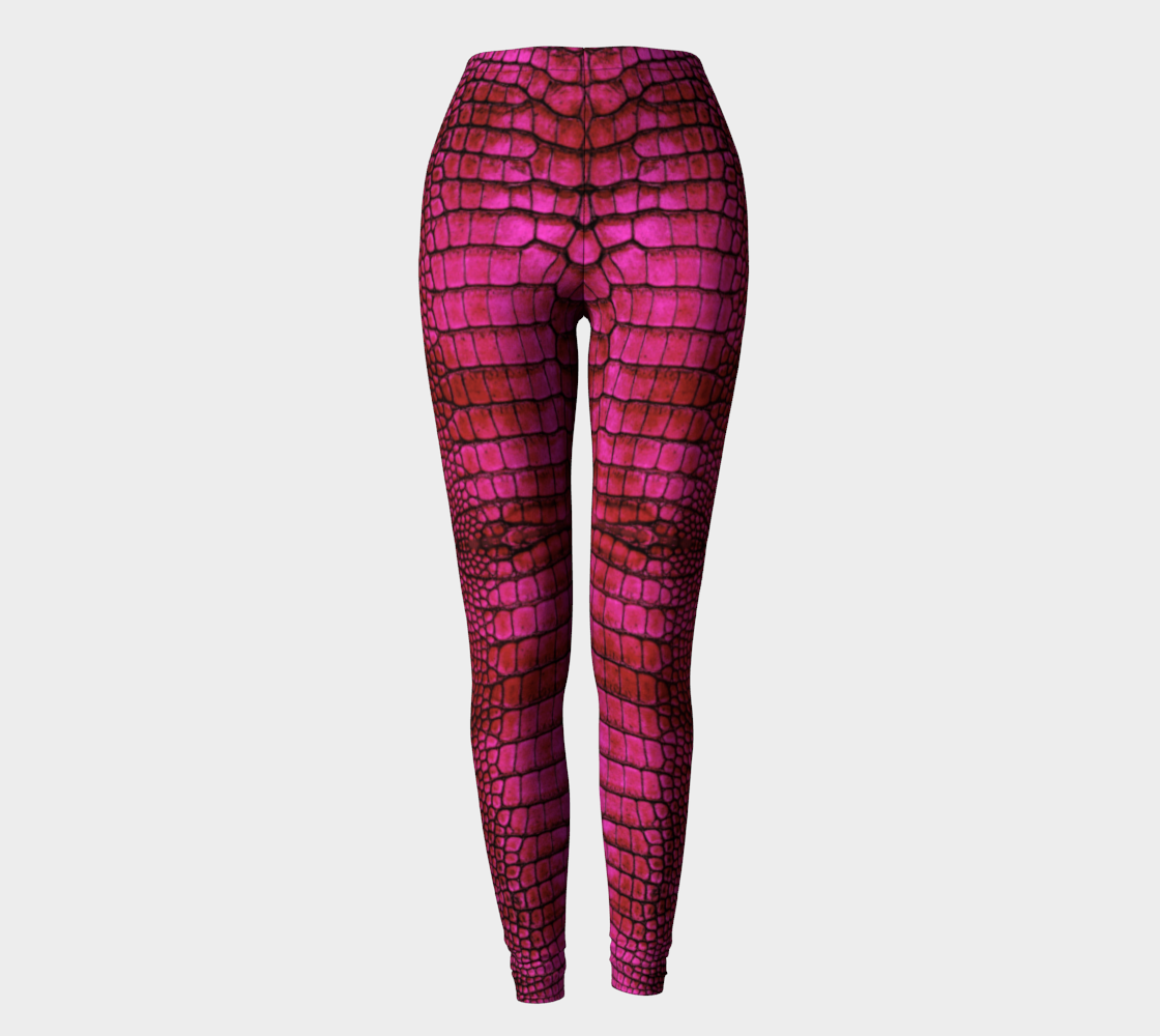 Fushia Dragon Crocodile Lizard Scales Leggings