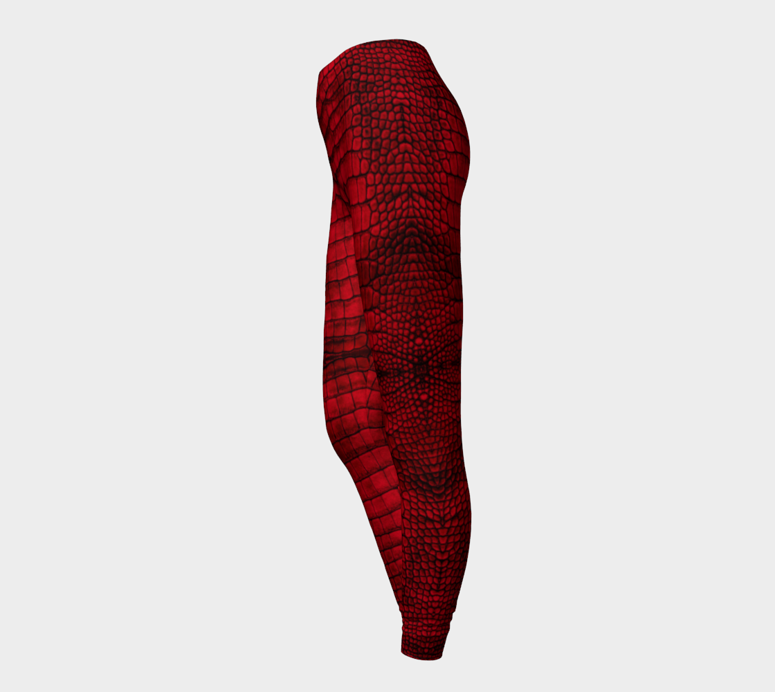 Blood Dragon Red Crocodile Lizard Scales Leggings