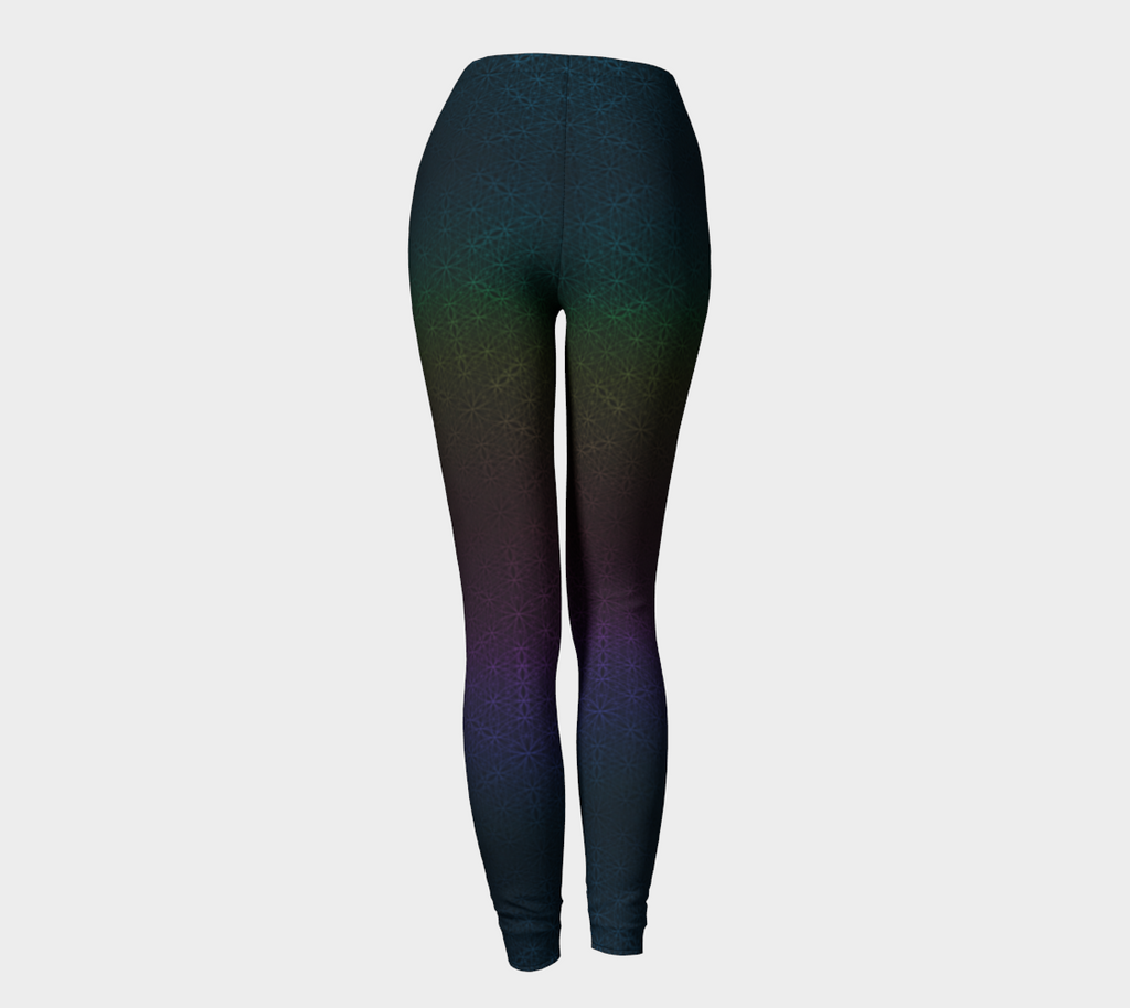 Dark Rainbow Flower of Life Leggings