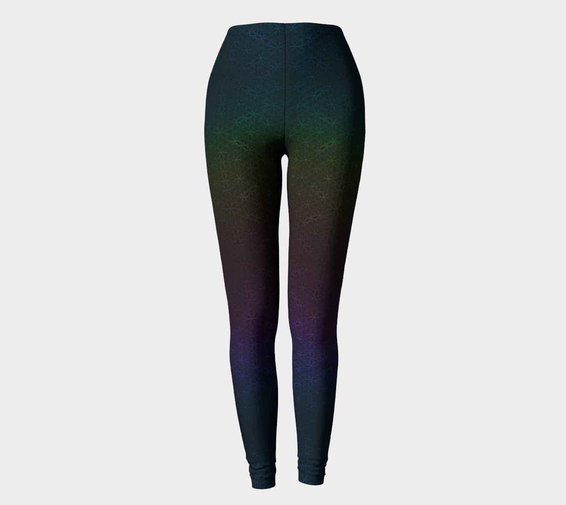 Dark Rainbow Flower of Life Leggings
