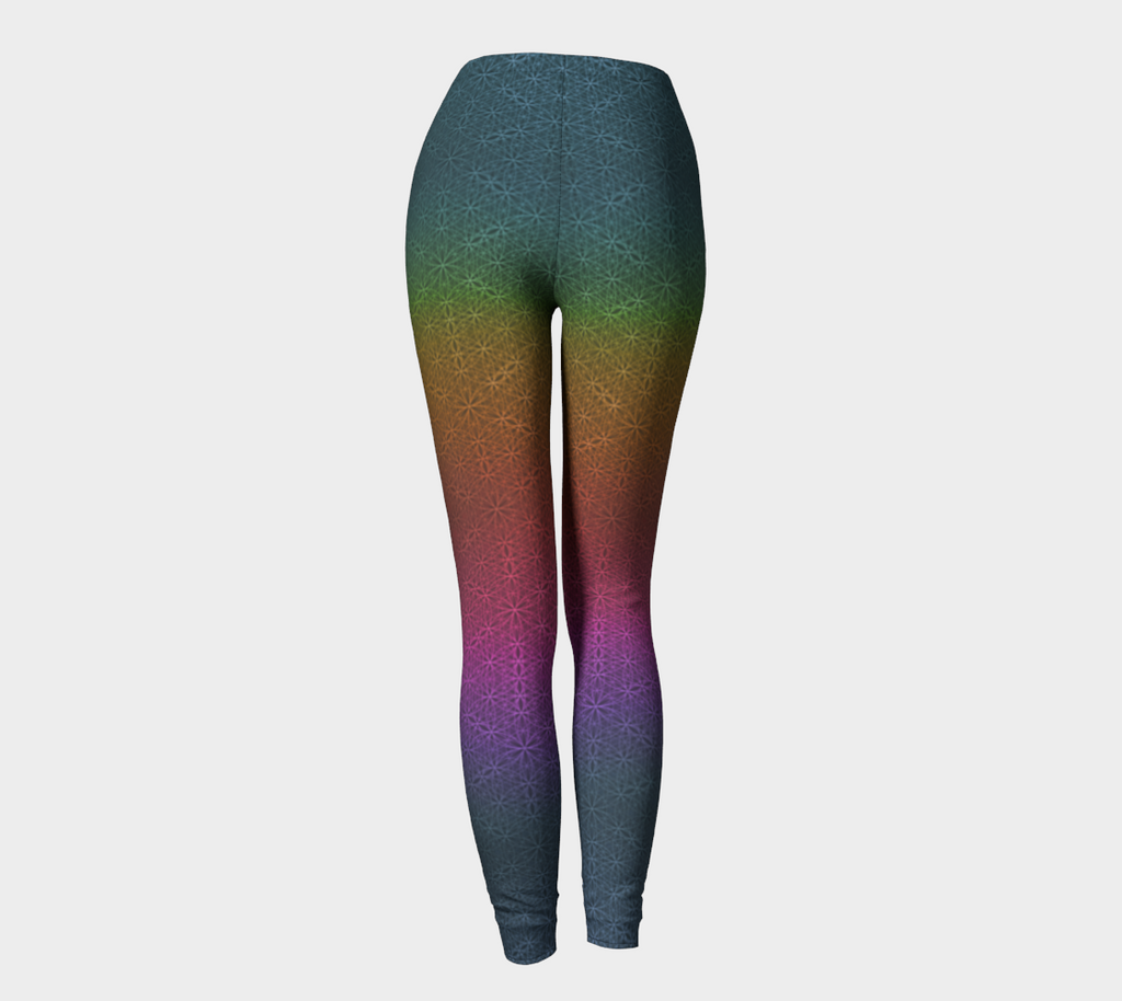 Rainbow Flower of Life Pattern (med) Leggings