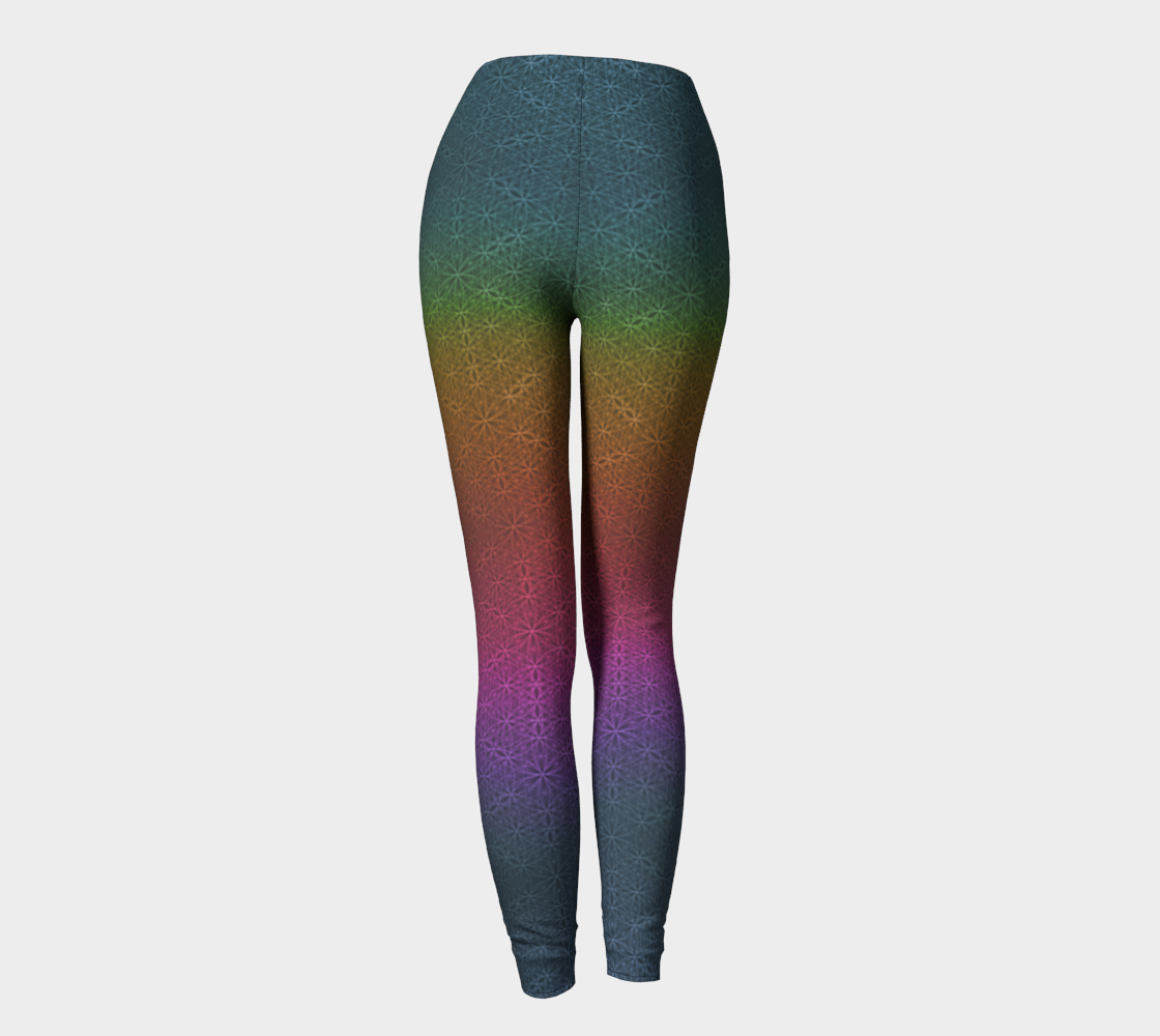 Rainbow Flower of Life Pattern (med) Leggings