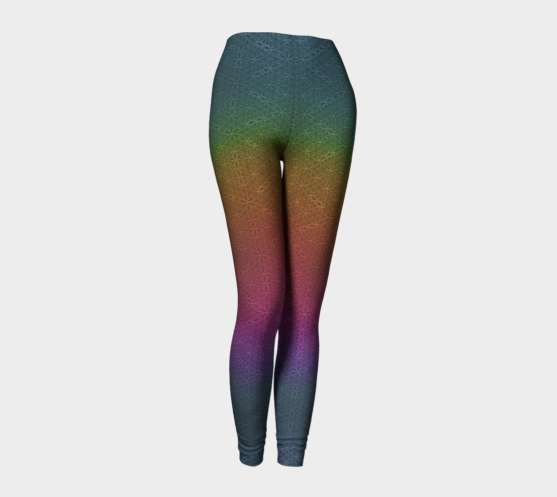 Rainbow Flower of Life Pattern (med) Leggings