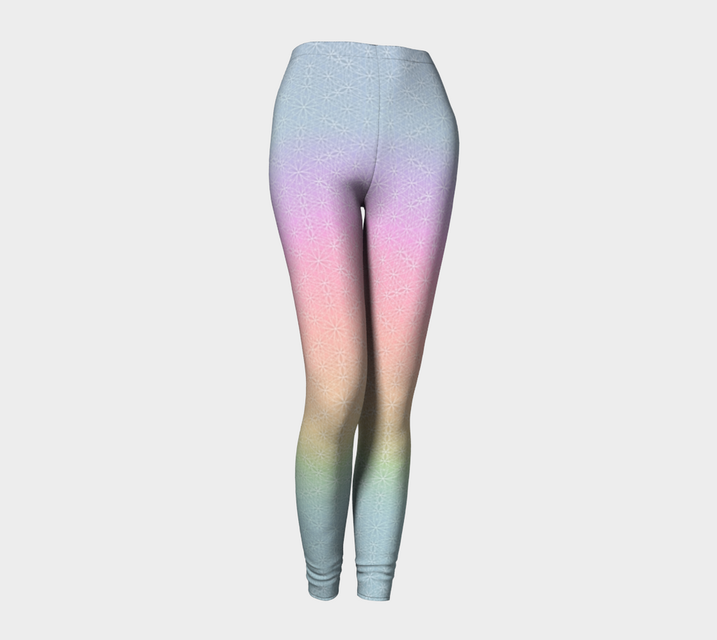 Light Rainbow Flower of Life Pattern Leggings