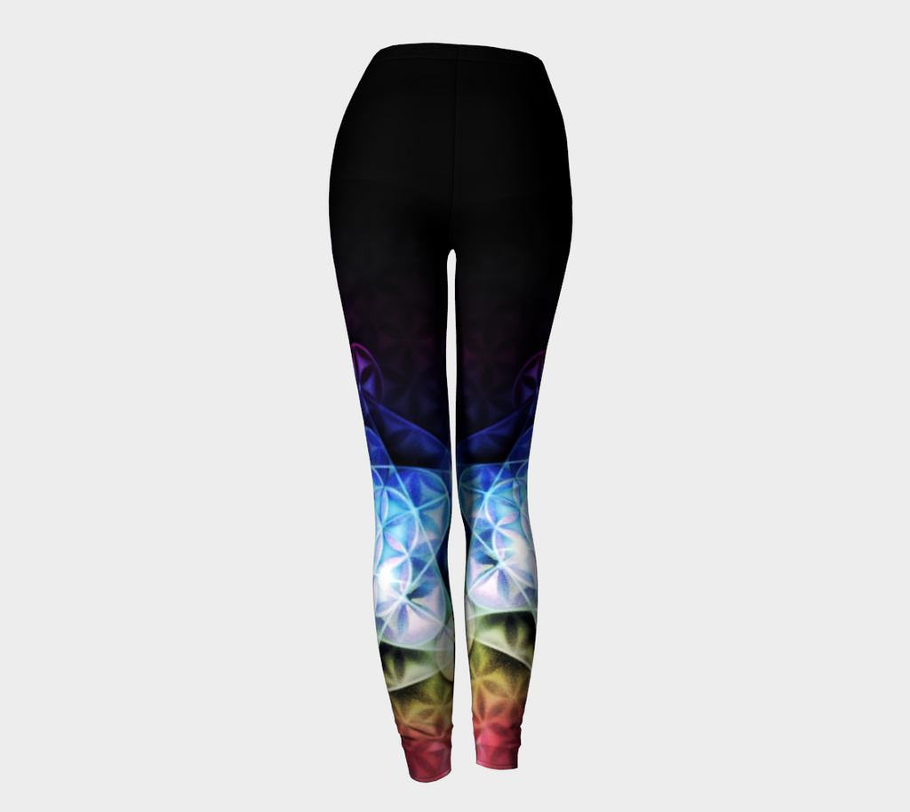 Airbrushed Rainbow Flower of Life Spectrum Leggings