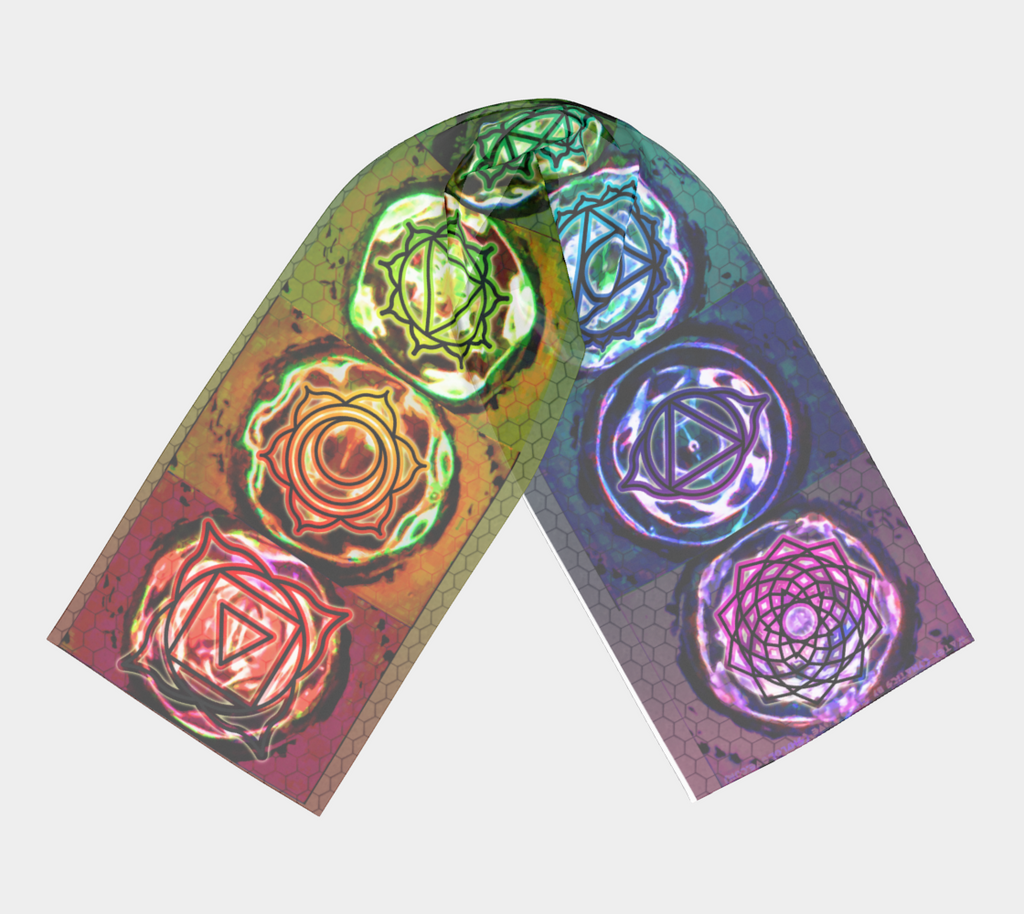 Shymakra Cymatic Chakra Symbols Scarf