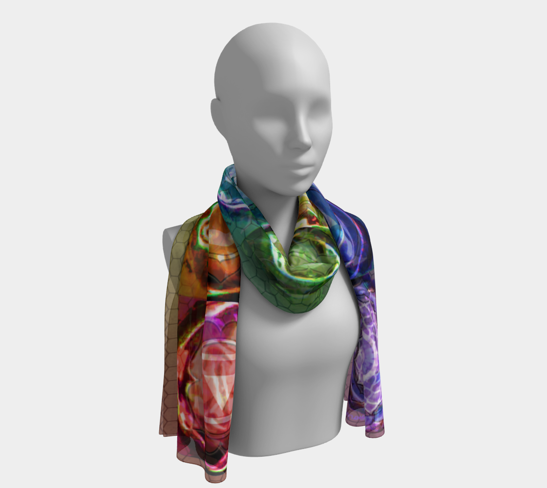 Shymakras Cymatic Chakra Light Symbols Scarf