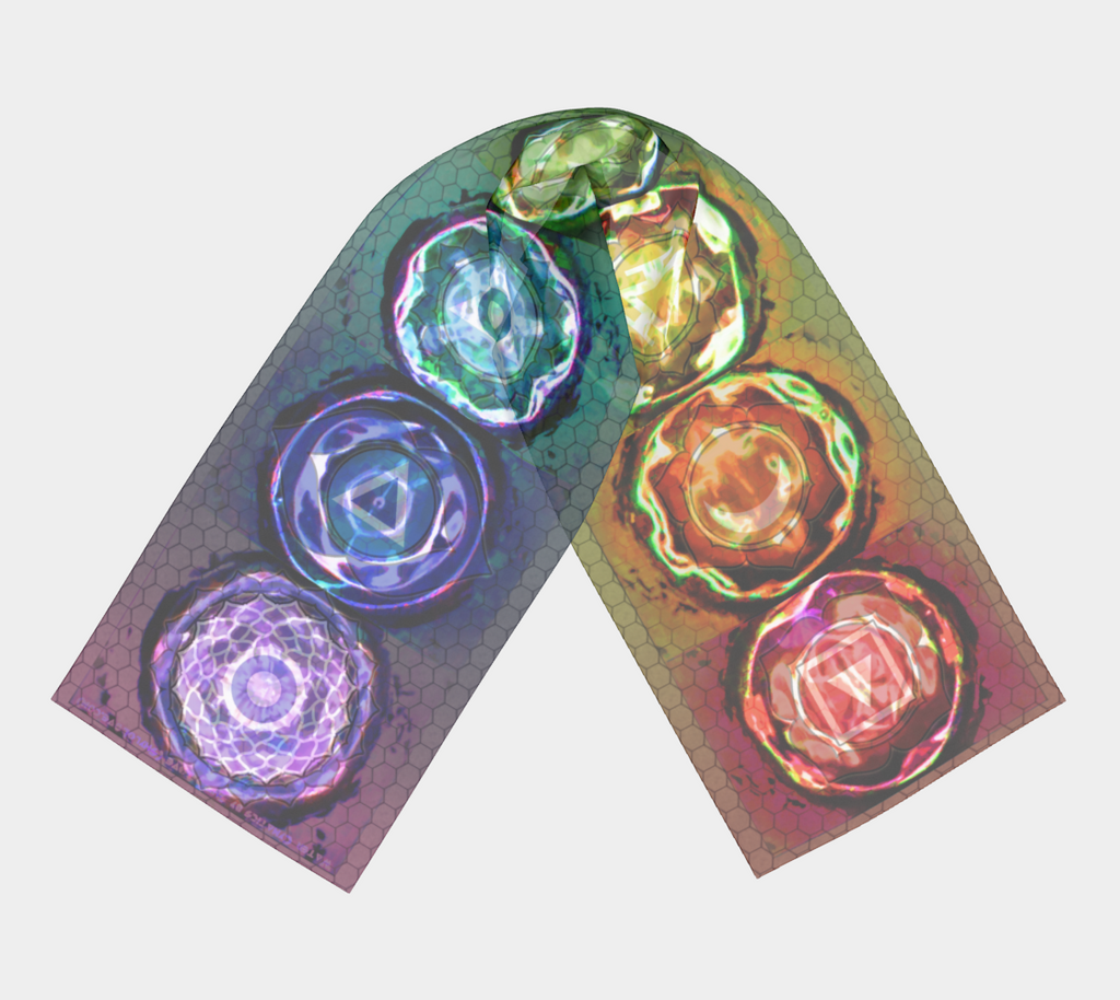Shymakras Cymatic Chakra Light Symbols Scarf