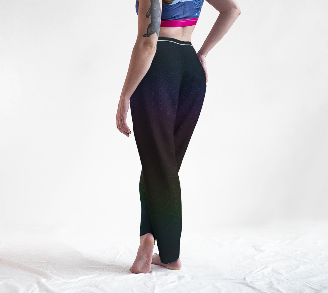 Dark Rainbow Flower of Life Pattern Lounge Pants