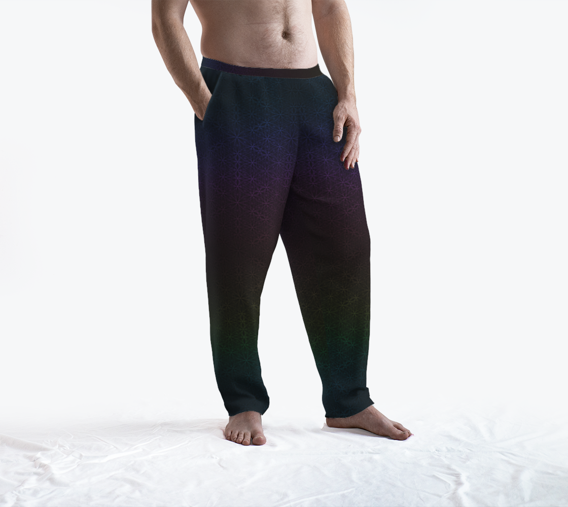 Dark Rainbow Flower of Life Pattern Lounge Pants