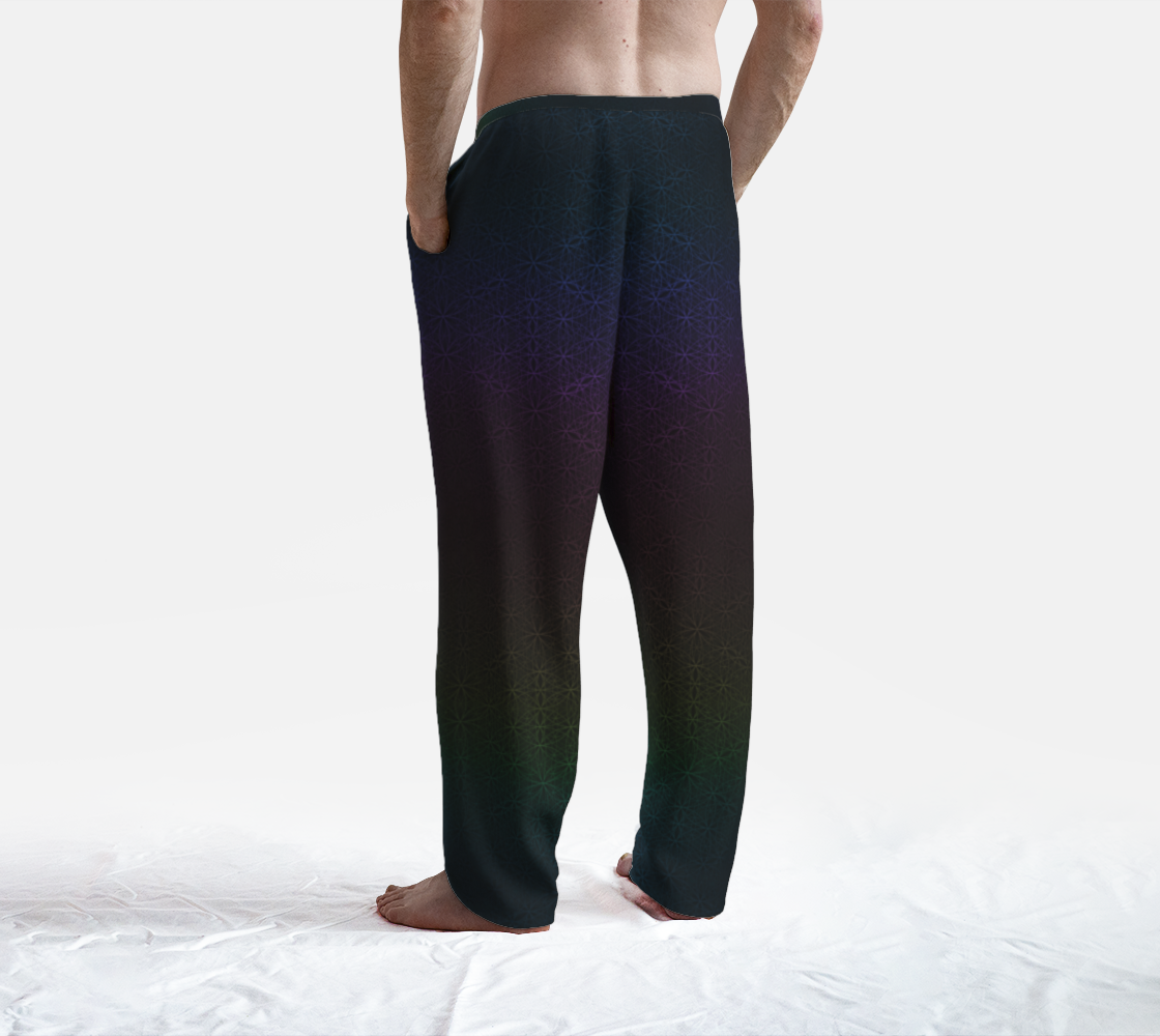 Dark Rainbow Flower of Life Pattern Lounge Pants