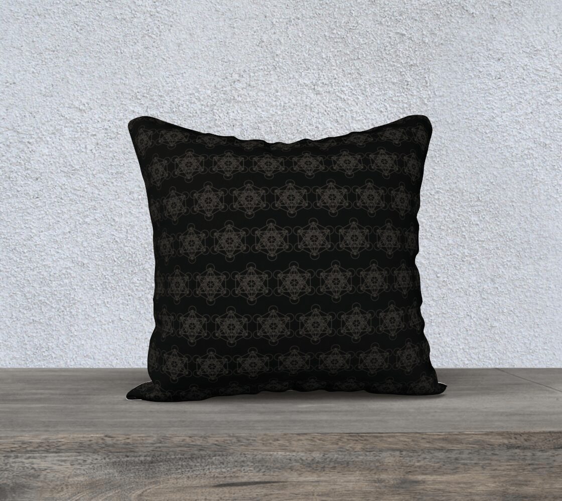 Metatron's Cube Pattern Black & Grey 18 Pillowcase - Maverick CreatriX