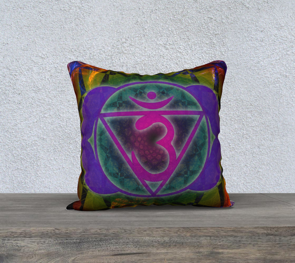 Third Eye Chakra Pillowcase Invisible Zipper 18"