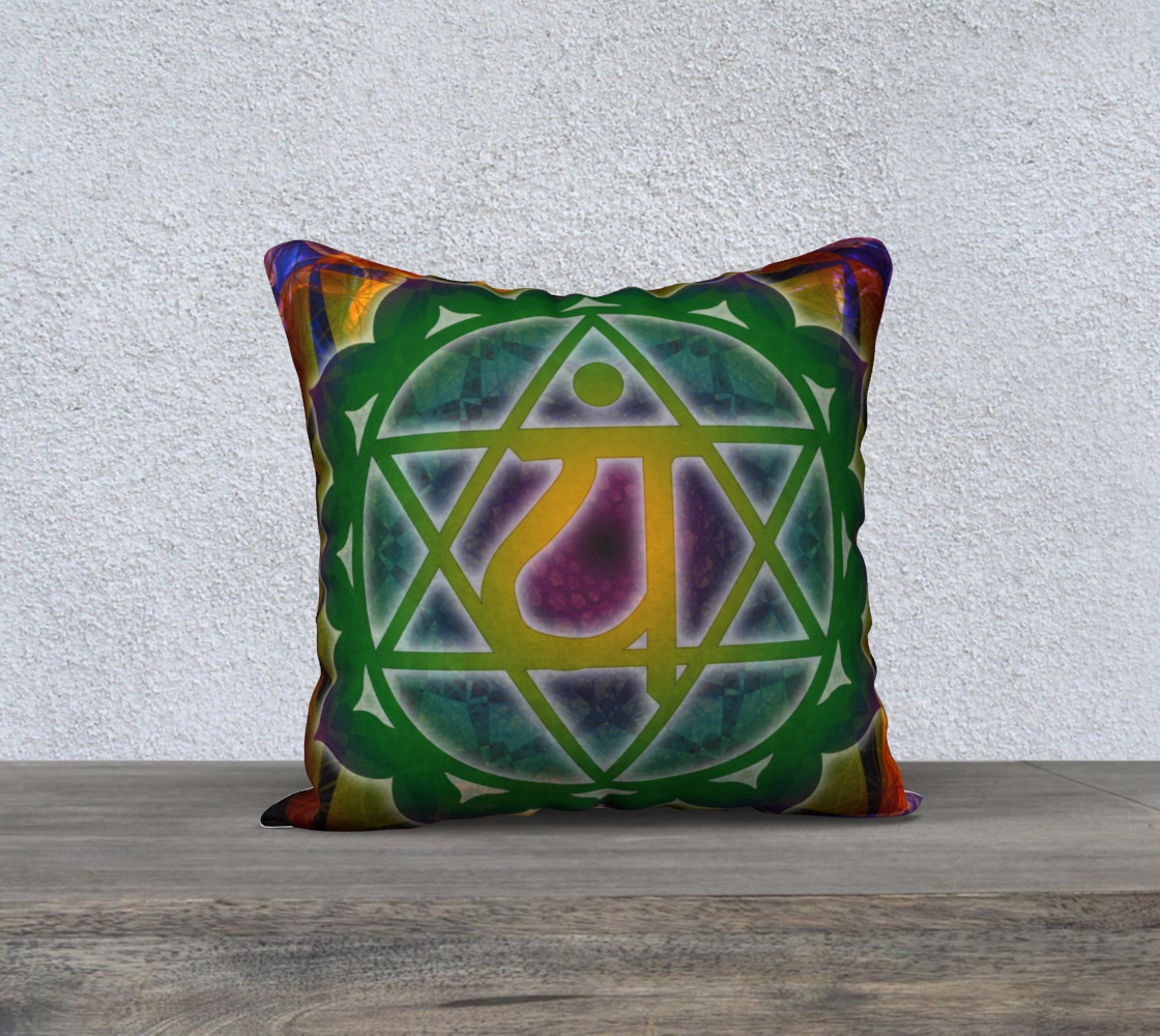 Heart Chakra Pillowcase Invisible Zipper 18"
