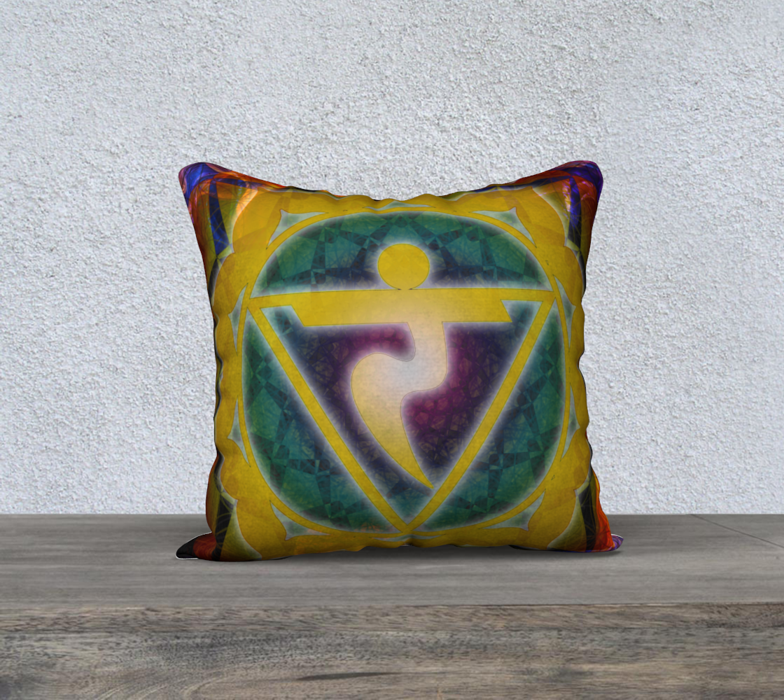 Solar Plexus Chakra Pillowcase Invisible Zipper 18"