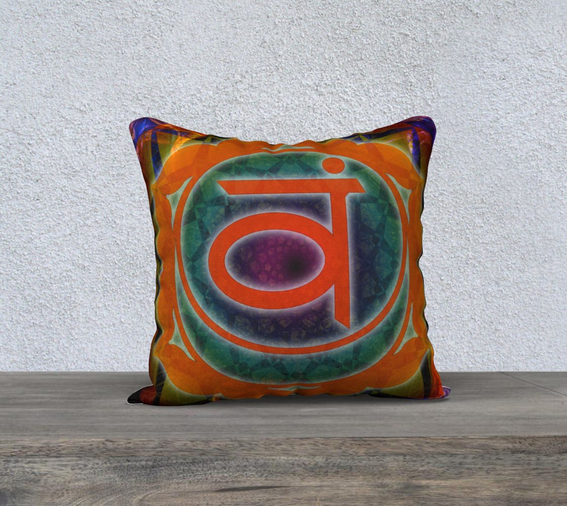 Sacral Chakra Pillowcase Invisible Zipper 18"