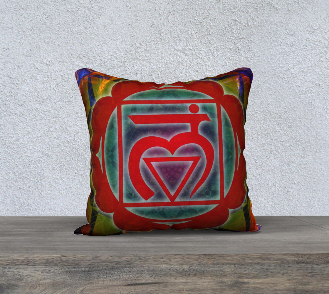 Root Chakra Pillowcase Invisible Zipper 18"