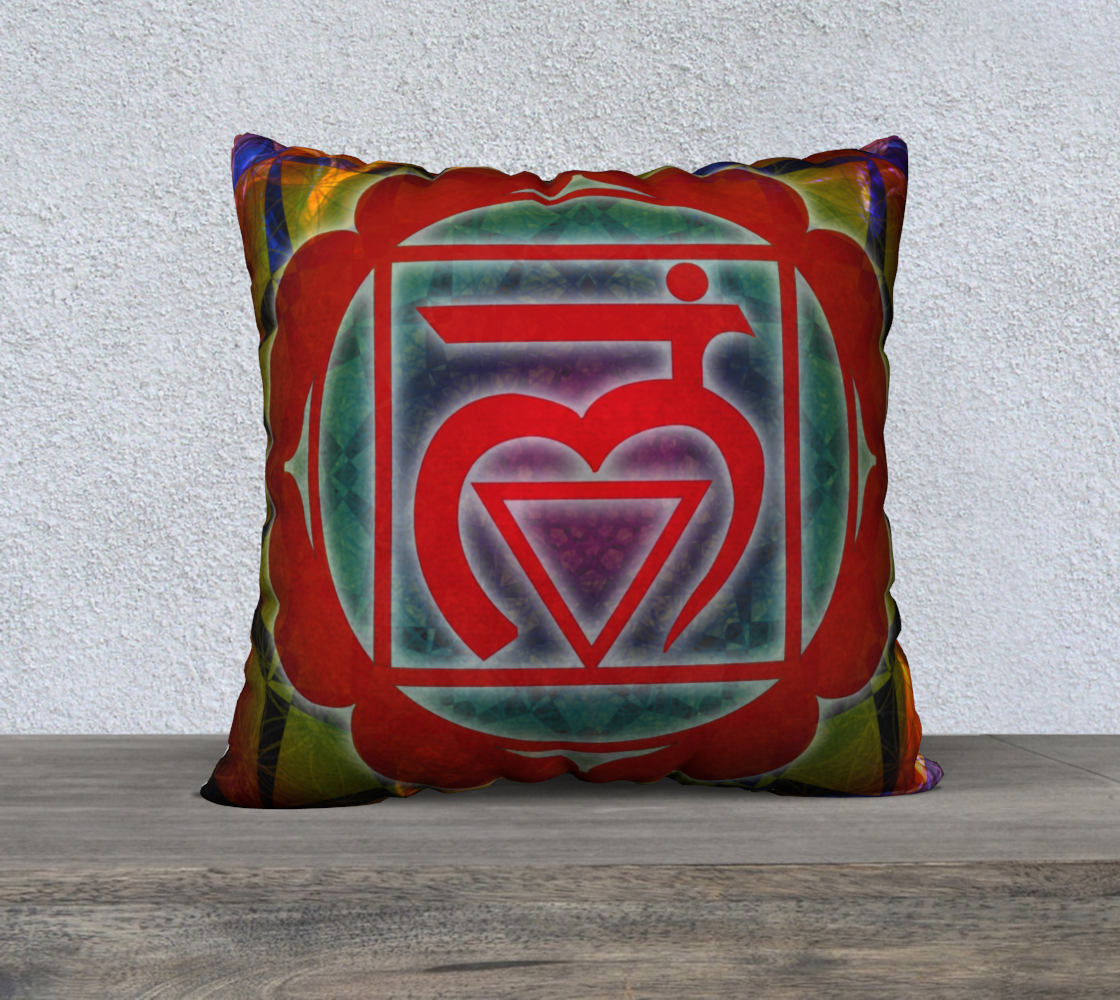 Root Chakra Pillowcase Invisible Zipper 22"