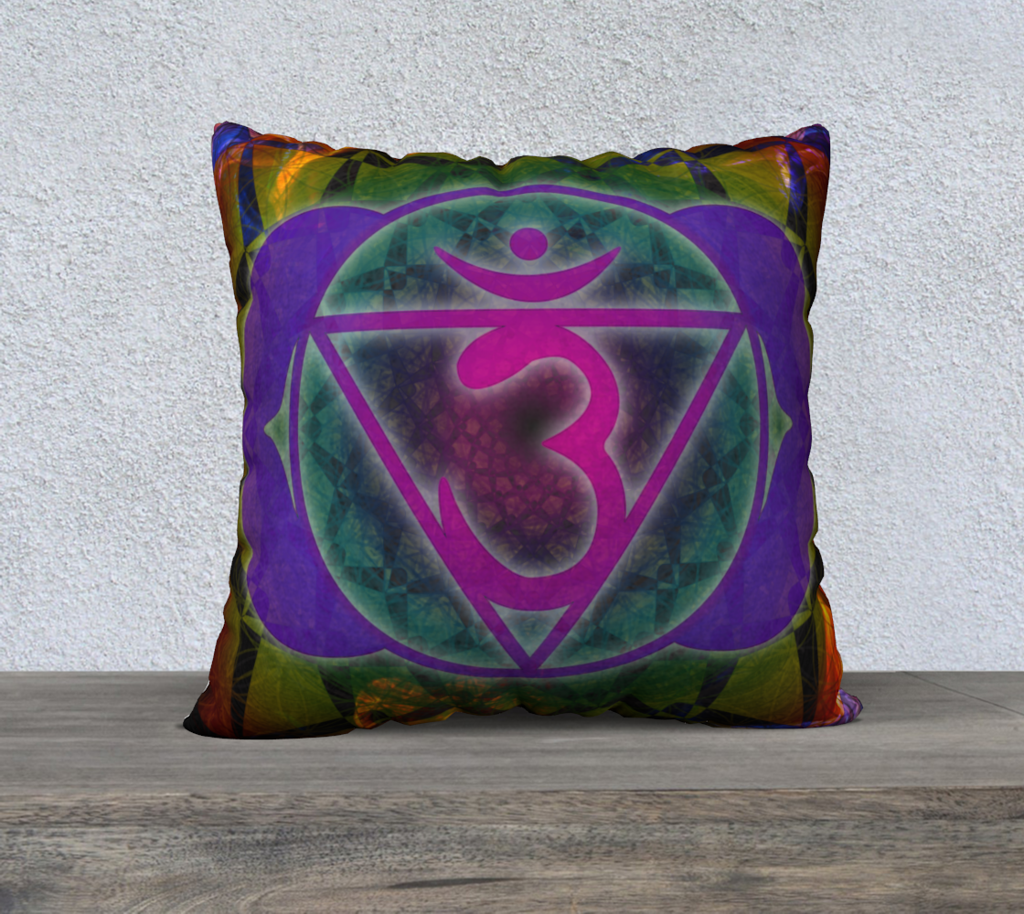 Third Eye Chakra Pillowcase Invisible Zipper 22"