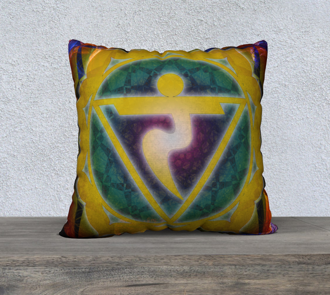 Solar Plexus Chakra Pillowcase Invisible Zipper 22"