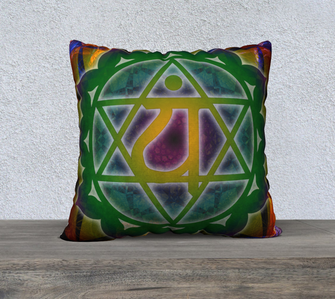 Heart Chakra Pillowcase Invisible Zipper 22"
