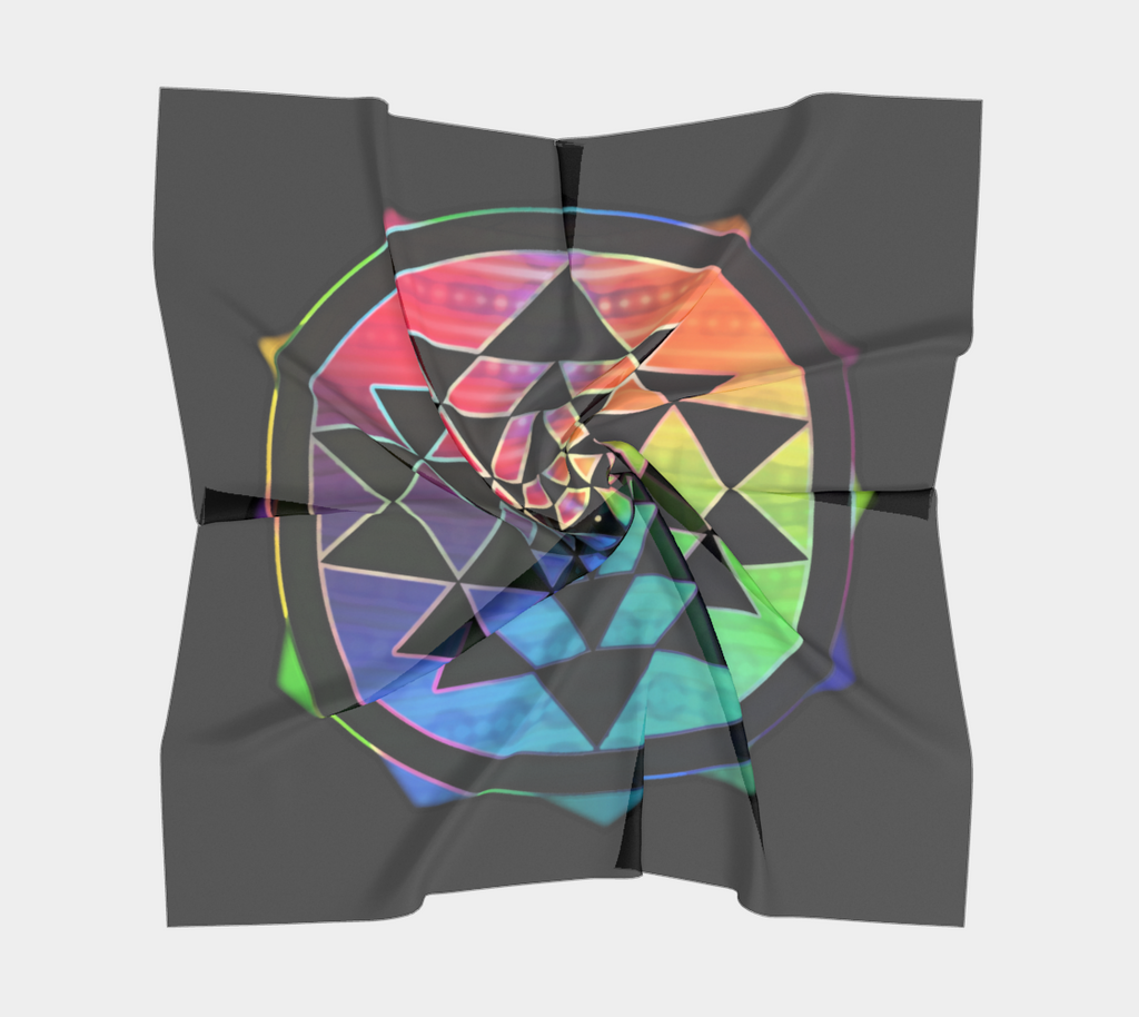 Rainbow Sri Yantra for Prosperity Scarf or Tapestry