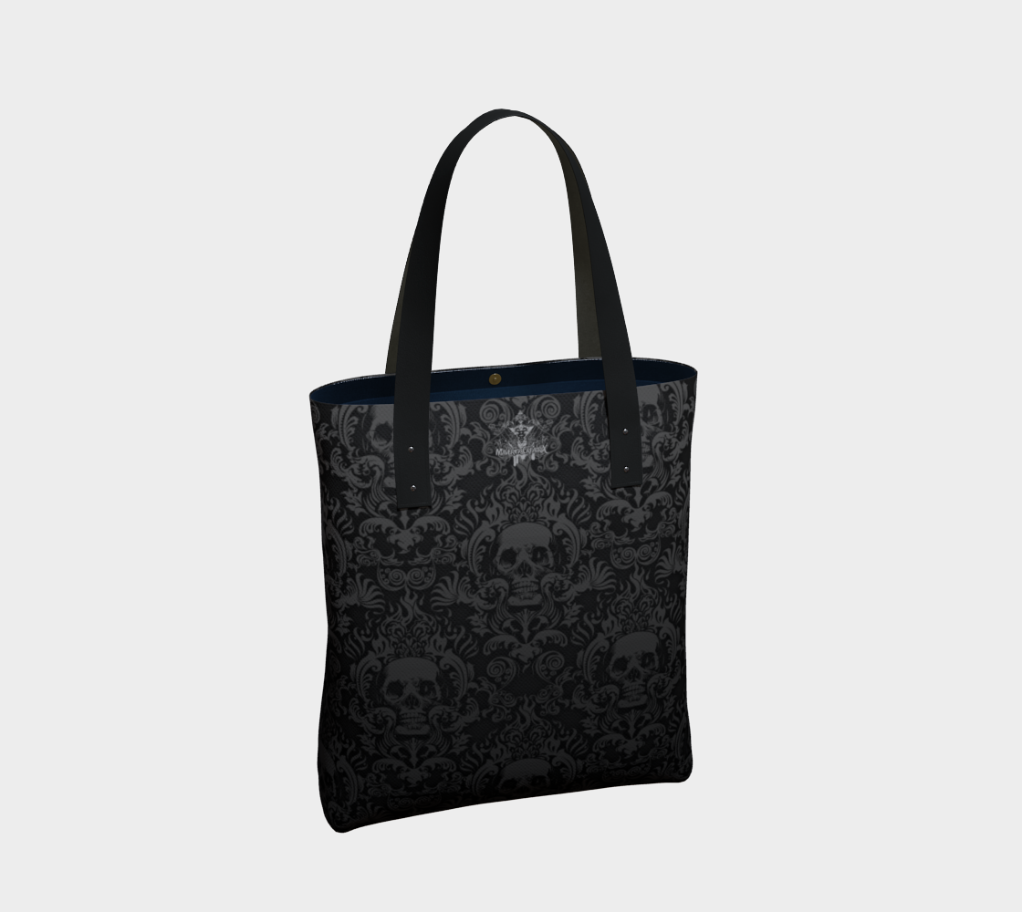 Skull Damask Bag Lined Tote Shoulder Bag