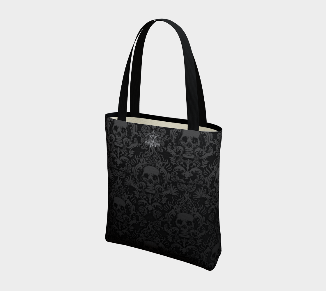 Skull Damask Bag Lined Tote Shoulder Bag