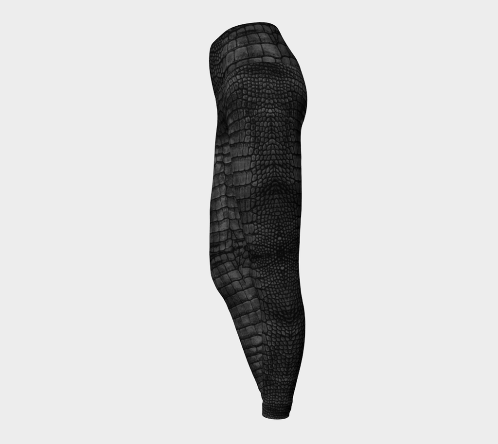 Dark Grey Dragon Crocodile Lizard Scales Yoga Leggings