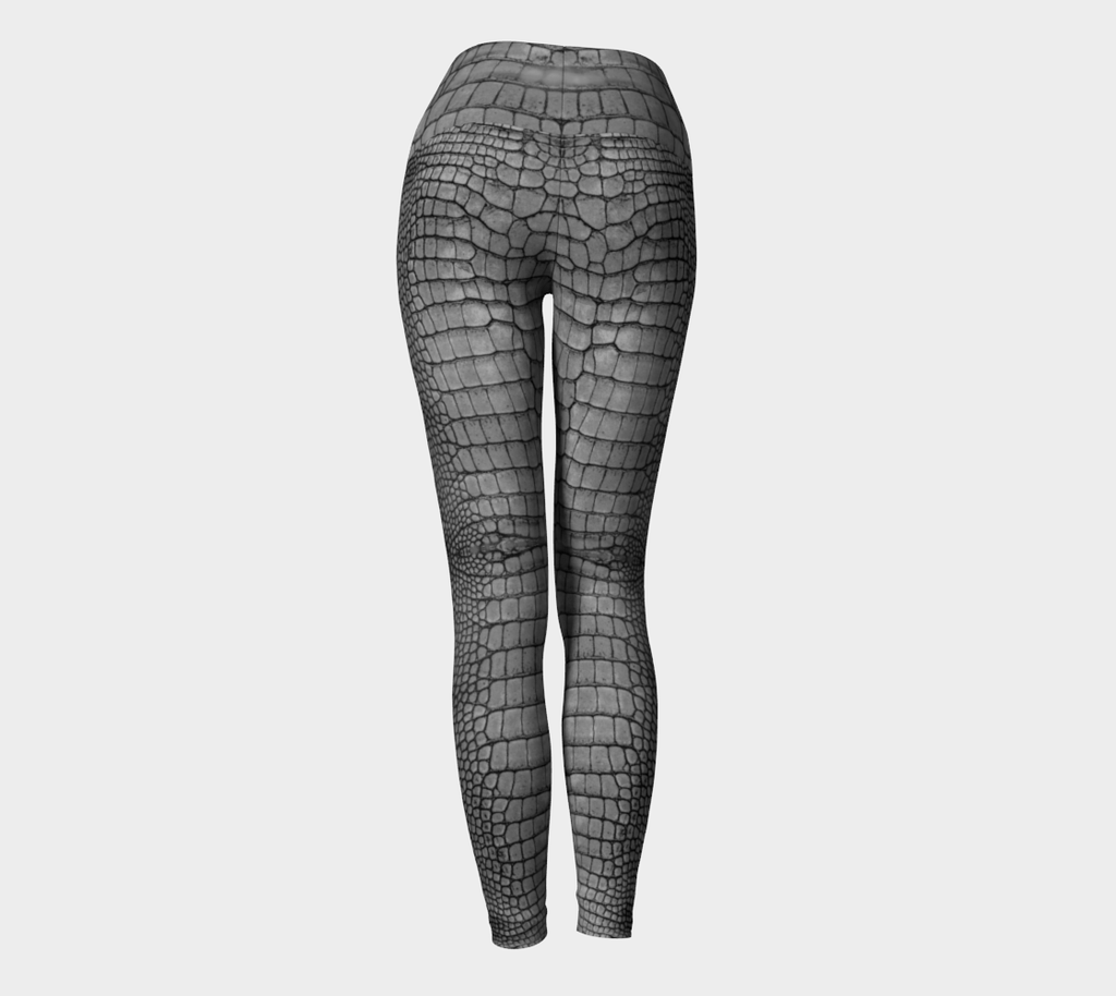 Grey Dragon Crocodile Lizard Scales Yoga Leggings