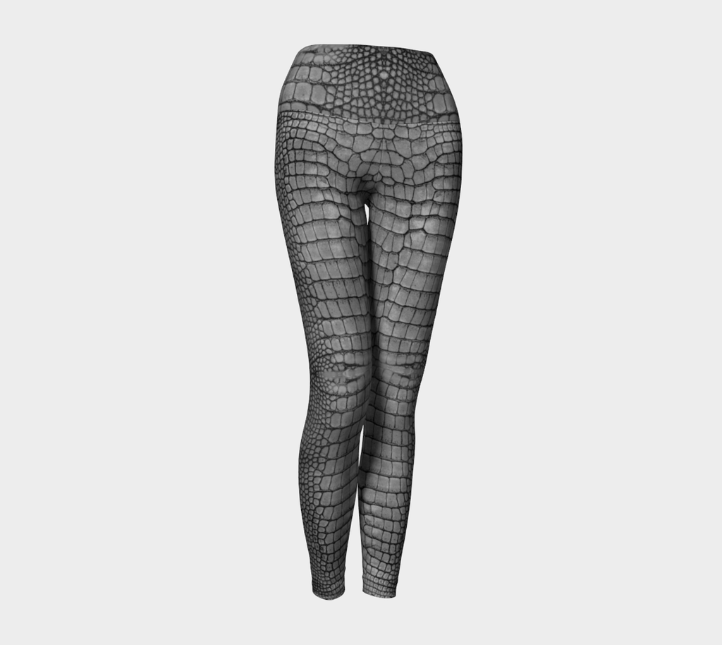 Grey Dragon Crocodile Lizard Scales Yoga Leggings