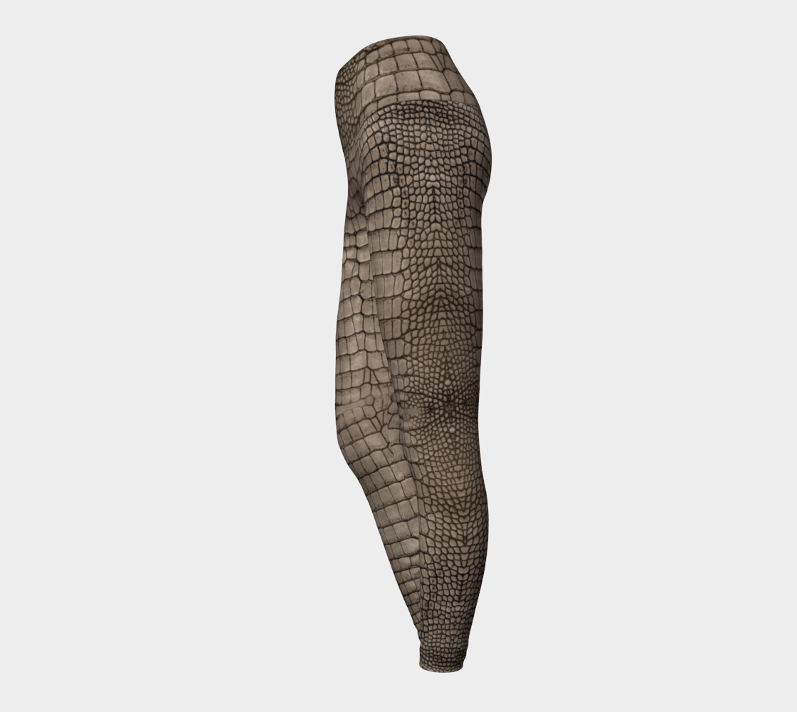 Tan Dragon Crocodile Lizard Scales Yoga Leggings