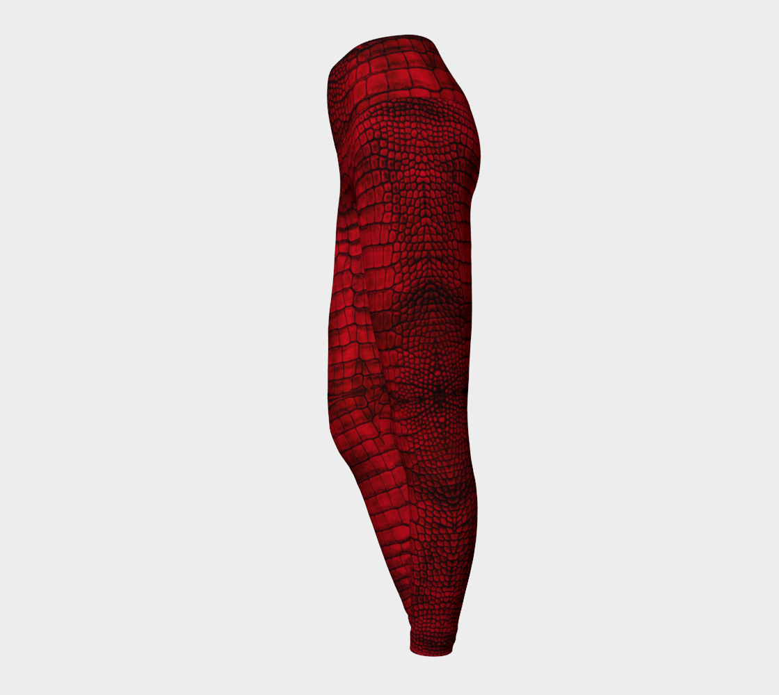 Blood Dragon Red Crocodile Lizard Scales Yoga Leggings