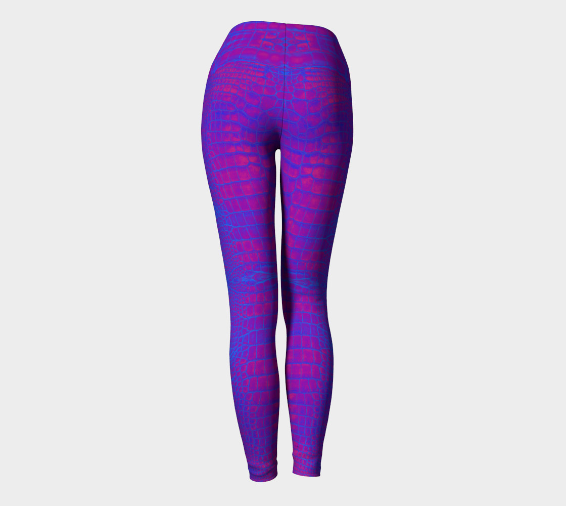 Violet Dragon Crocodile Reptile Scales Yoga Leggings