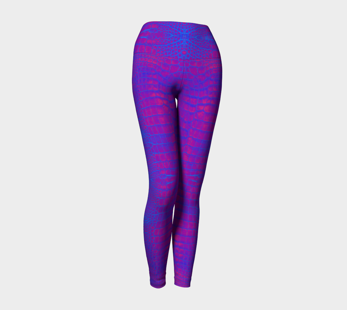 Violet Dragon Crocodile Reptile Scales Yoga Leggings