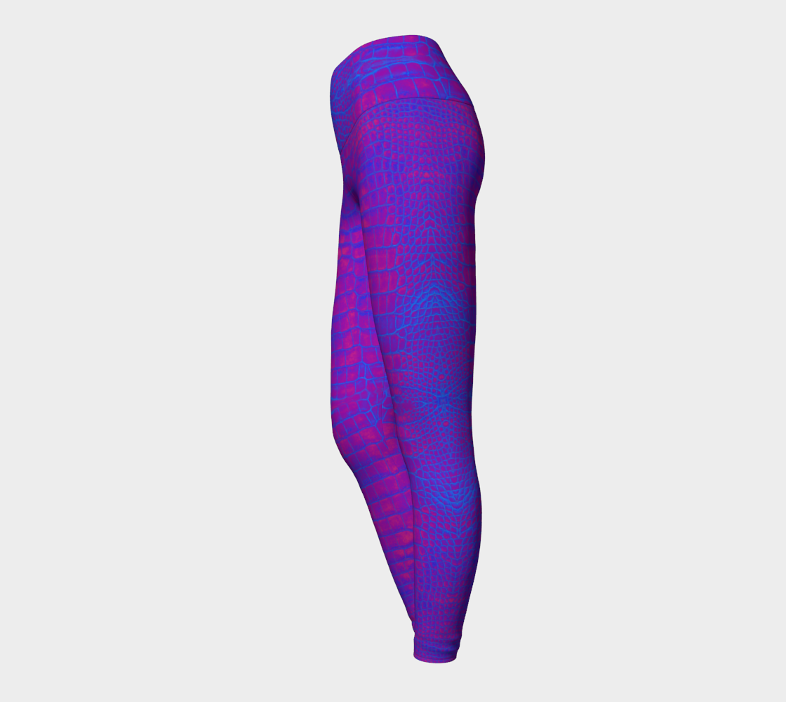 Violet Dragon Crocodile Reptile Scales Yoga Leggings